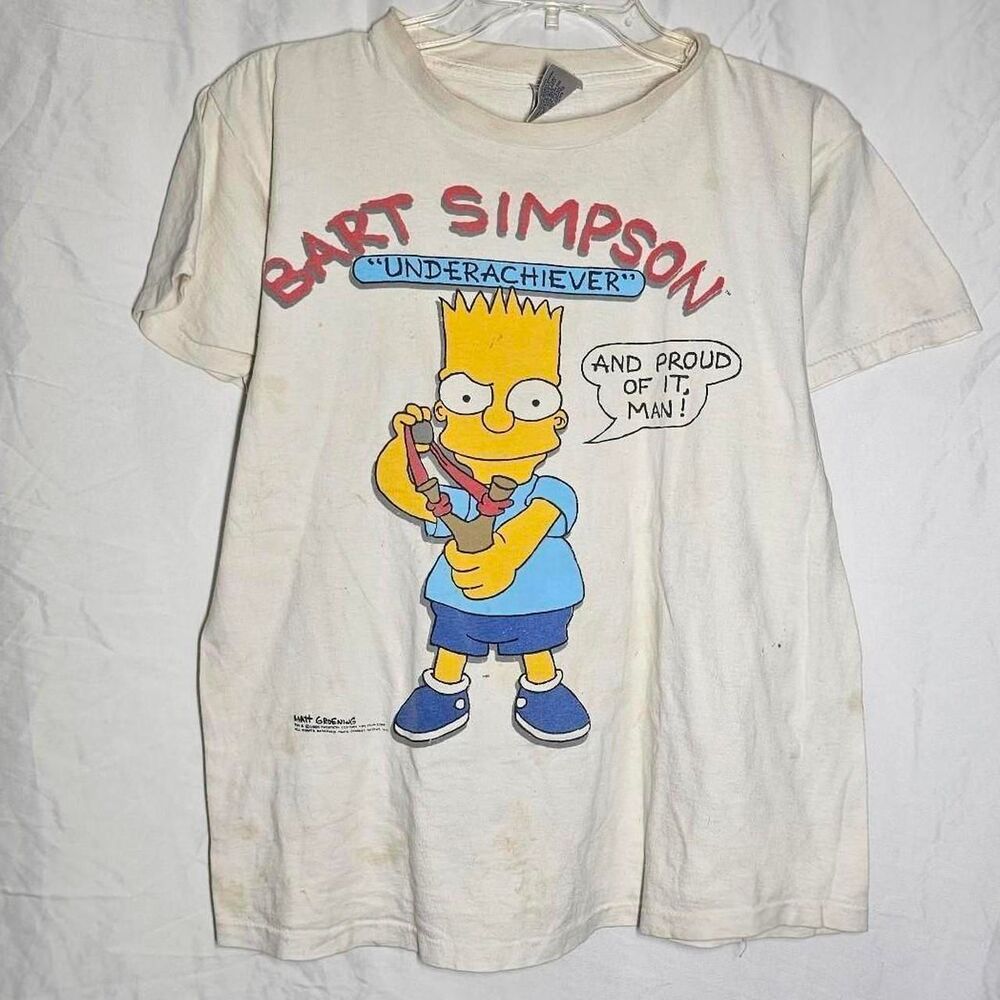vintage 1989 bart simpson the simpsons underachiever tee